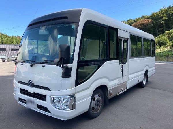 Stock No. BT1039 Used Toyota Coaster Bus 2020 Model photo: Front view image (front picture)
