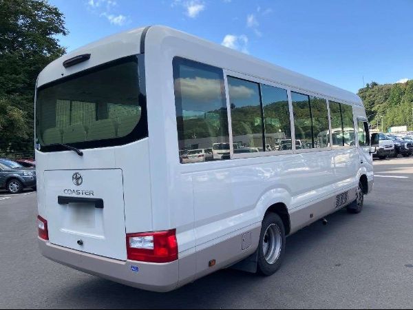 Stock No. BT1039 Used Toyota Coaster Bus 2020 Model photo: Rear view image (back picture)