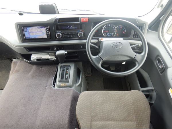 Stock No. BT1040 Used Toyota Coaster Bus 2020 Model photo: Cockpit view image (driver view picture)
