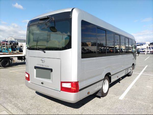 Stock No. BT1041 Used Toyota Coaster Bus 2021 Model photo: Rear view image (back picture)