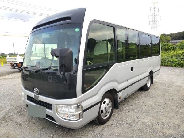 Stock No. BT1042 Used Toyota Coaster Bus 2023 Model photo: Front view image (front picture)
