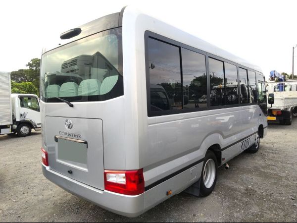 Stock No. BT1042 Used Toyota Coaster Bus 2023 Model photo: Rear view image (back picture)