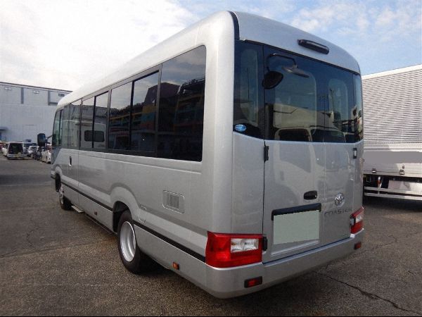 Stock No. BT1044 Used Toyota Coaster Bus 2025 Model photo: Rear view image (back picture)