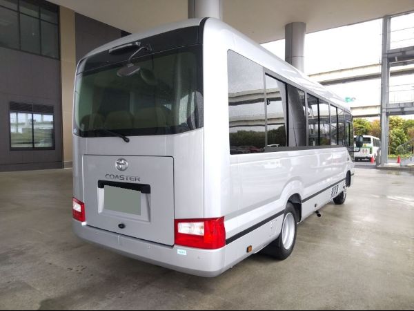 Stock No. BT1045 Used Toyota Coaster Bus 2026 Model photo: Rear view image (back picture)